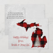 Christmas Michigan Buffalo Kariert Feiertagspostkarte (Vorne/Hinten)