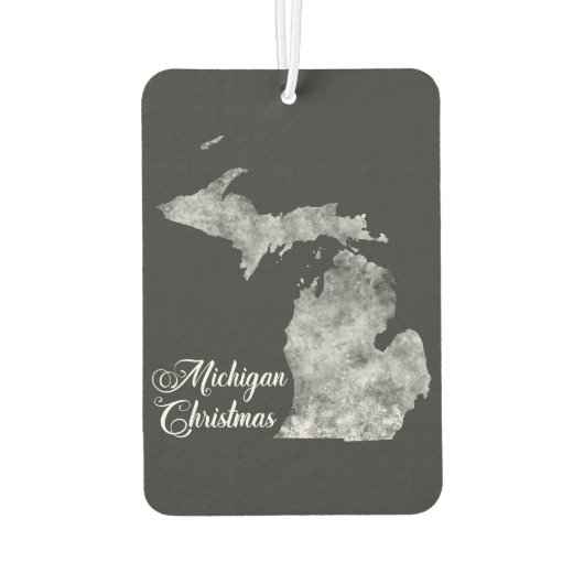 Christmas Michigan Staat Map Schneeflocken Autolufterfrischer (Rückseite)