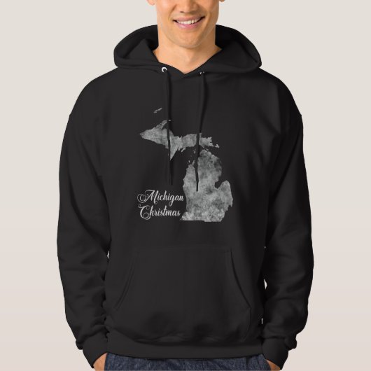 Christmas Michigan Staat Map Schneeflocken Hoodie (Vorderseite)