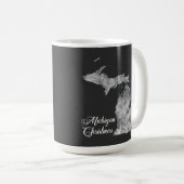 Christmas Michigan Staat Map Schneeflocken Kaffeetasse (VorderseiteRechts)