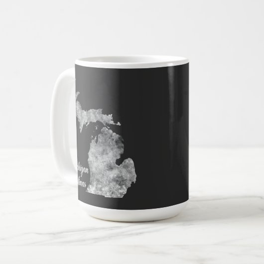Christmas Michigan Staat Map Schneeflocken Kaffeetasse (Vorderseite Links)