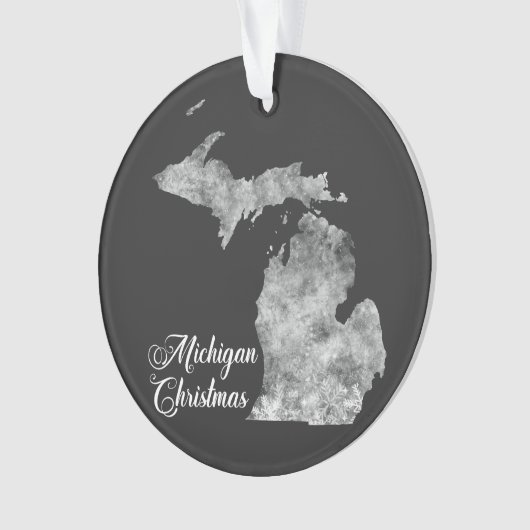Christmas Michigan Staat Map Schneeflocken Ornament (Vorderseite)