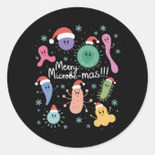 Christmas Microbiology Science Teacher Microbe Runder Aufkleber (Vorderseite)