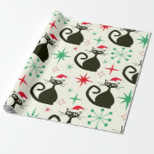 Christmas Mid Century Retro Atomic Cats  Geschenkpapier (Ungerollt)