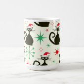 Christmas Mid Century Retro Atomic Cats  Kaffeetasse (Mittel)