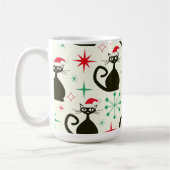Christmas Mid Century Retro Atomic Cats  Kaffeetasse (Links)
