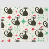 Christmas Mid Century Retro Atomic Cats  Seidenpapier (Vorderseite)