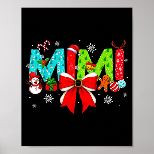 Christmas Mimi Coquette Bow Mimi Christmas T Shirt Poster (Vorne)