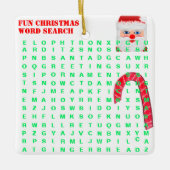 Christmas Mini 15 Word Puzzle Green Blue Keramikornament (Vorderseite)