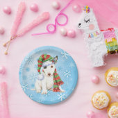 Christmas Mini Bull Terrier Pappteller (Party)