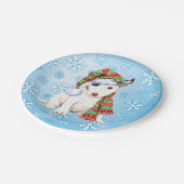 Christmas Mini Bull Terrier Pappteller (Schrägansicht)