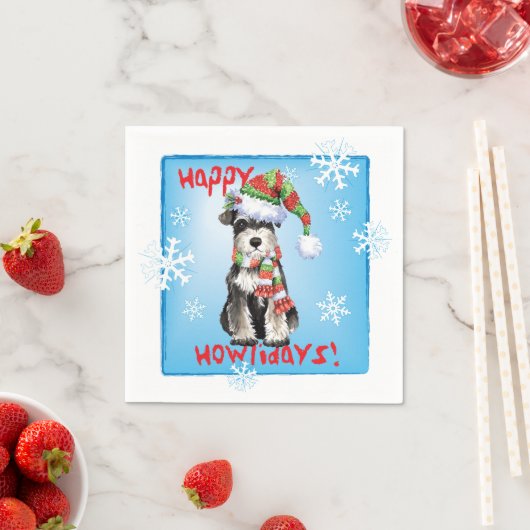 Christmas Mini Schnauzer Serviette (Beispiel)