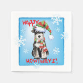 Christmas Mini Schnauzer Serviette (Vorderseite)