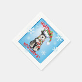 Christmas Mini Schnauzer Serviette (Ecke)