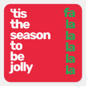 Christmas minimal custom modern party red green quadratischer aufkleber (Vorderseite)