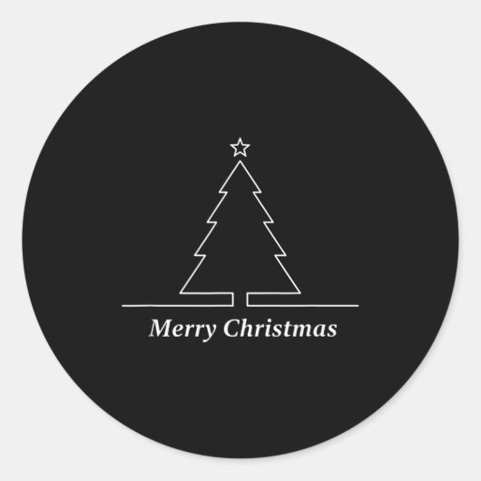 Christmas Minimal Merry Christmas Xmas Holiday  Runder Aufkleber (Vorderseite)