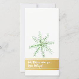 Christmas Minimalistic Gold Green Cards Feiertagskarte