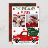 Christmas Minis Red Truck Fotografy Flyer Einladung (Vorne/Hinten)