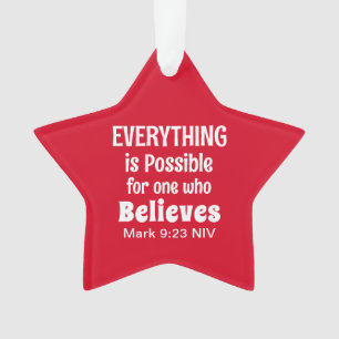 Christmas Miracle Bible Verse Christlich Faith Red Ornament