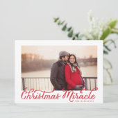 Christmas Miracle Fotokarte Feiertagskarte (Stehend Vorderseite)