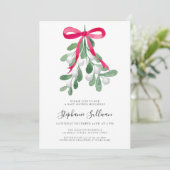 Christmas Mistletoe Baby Shower Einladung (Stehend Vorderseite)