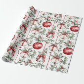 Christmas Mistletoe Bauble Greenery Geschenkpapier (Ungerollt)