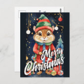 Christmas Mistletoe Chipmunk Gruß Postkarte (Vorne/Hinten)