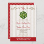 CHRISTMAS MISTLETOE COUPLES POLTERABEND EINLADUNG (Vorne/Hinten)