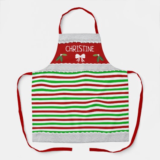 Christmas Mistletoe Custom Schürze (Vorderseite)