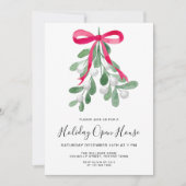 Christmas Mistletoe Holiday Open House Einladung (Vorderseite)