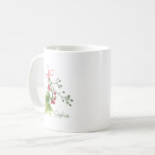 Christmas Mistletoe Holly Berries Personalisiert Kaffeetasse (Vorderseite Links)