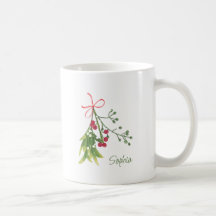 Christmas Mistletoe Holly Berries Personalisiert