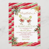 Christmas Mistletoe & Margaritas Brautparty Einladung (Vorne/Hinten)