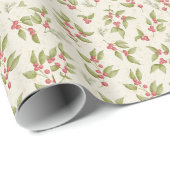 Christmas Mistletoe Patten auf Cream Geschenkpapier (Rolleneckpunkt)