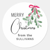 Christmas Mistletoe Runder Aufkleber (Vorderseite)