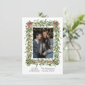 Christmas Mistletoe Trellis Foto Feiertagskarte (Stehend Vorderseite)