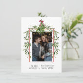 Christmas Mistletoe Trellis Foto Feiertagskarte (Stehend Vorderseite)