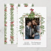 Christmas Mistletoe Trellis Foto Feiertagskarte (Vorne/Hinten)