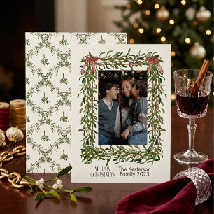 Christmas Mistletoe Trellis Foto Feiertagskarte