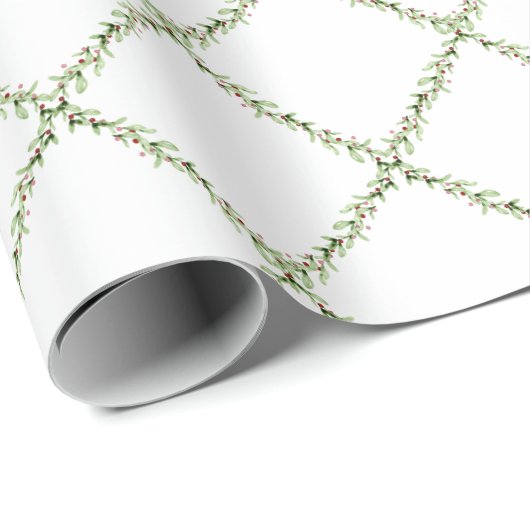 Christmas Mistletoe Trellis garland Geschenkpapier (Rolleneckpunkt)