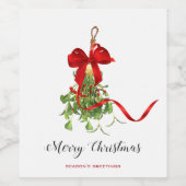 Christmas Mistletoe Weinetikett (Einzelnes Label)