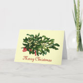 CHRISTMAS MISTLETOS MIT ROTEM RIBBON KARTE (Vorderseite)