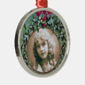 CHRISTMAS MIT MISTLETOES-FOTOVORLAGE SILBERNES ORNAMENT (Rechts)