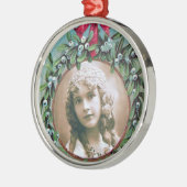 CHRISTMAS MIT MISTLETOES-FOTOVORLAGE SILBERNES ORNAMENT (Links)