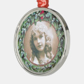 CHRISTMAS MIT MISTLETOES-FOTOVORLAGE SILBERNES ORNAMENT (Links)