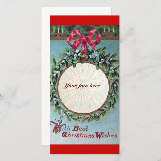 CHRISTMAS MIT MISTLETOS FEIERTAGSKARTE (Vorne/Hinten)