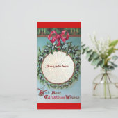 CHRISTMAS MIT MISTLETOS FEIERTAGSKARTE (Stehend Vorderseite)