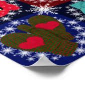 Christmas Mittens Collection Whimsical Poster (Ecke)