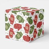 Christmas Mittens Muster Cube Fevor Box Geschenkschachtel (Rückseite)