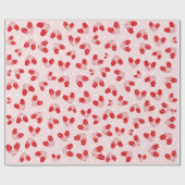 Christmas Mittens Red Pink Simple Pattern Wrap Geschenkpapier (Flach)